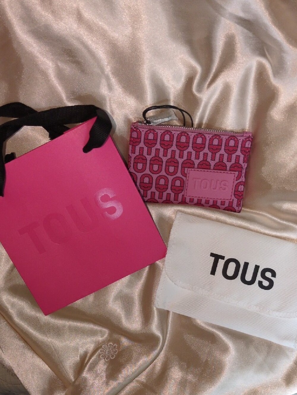 TOUS Pink Pattern Zip Card Case - Picture 6 of 6